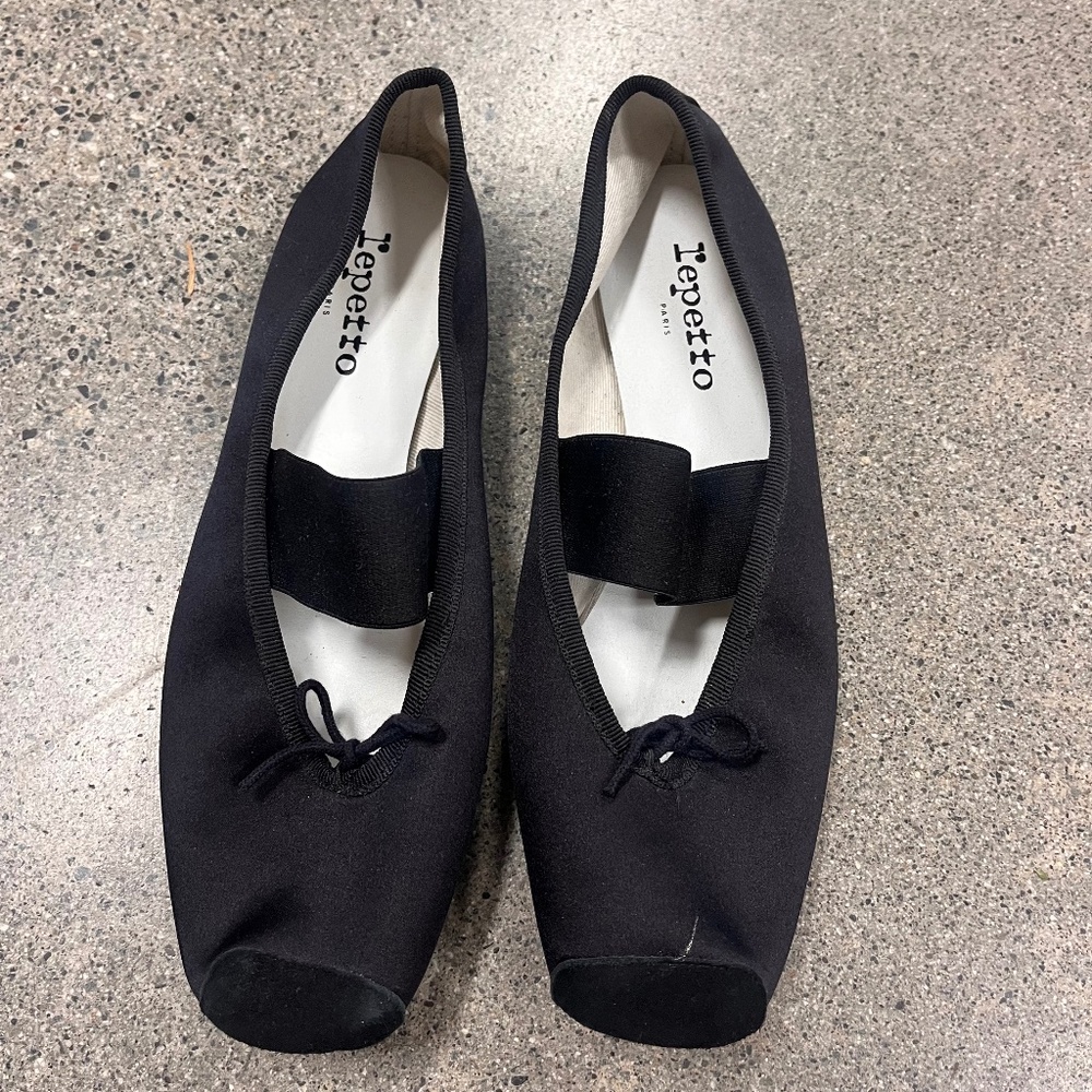 Repetto Black Satin Ballet Flats Paris